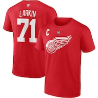 Men's Fanatics Branded Dylan Larkin Red Detroit Red Wings Authentic Stack Captain Name & Number T-Shirt