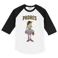 Infant Tiny Turnip White/Black San Diego Padres Babes Raglan 3/4 Sleeve T-Shirt