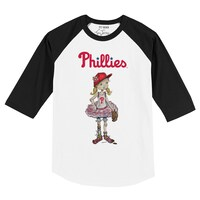 Infant Tiny Turnip White/Black Philadelphia Phillies Babes Raglan 3/4 Sleeve T-Shirt