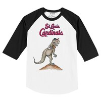 Infant Tiny Turnip White/Black St. Louis Cardinals TT Rex Raglan 3/4 Sleeve T-Shirt