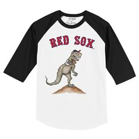 Toddler Tiny Turnip White/Black Boston Red Sox TT Rex Raglan 3/4 Sleeve T-Shirt