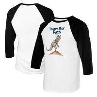 Youth Tiny Turnip White/Black Tampa Bay Rays TT Rex Raglan 3/4 Sleeve T-Shirt