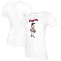 Women's Tiny Turnip White Cleveland Guardians Baseball Babes T-Shirt