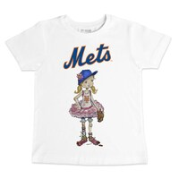 Infant Tiny Turnip White New York Mets Baseball Babes T-Shirt