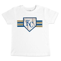 Infant Tiny Turnip White Kansas City Royals Base Stripe T-Shirt