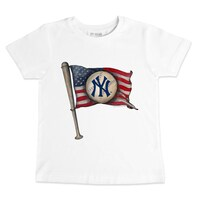 Infant Tiny Turnip White New York Yankees Baseball Flag T-Shirt