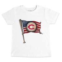 Youth Tiny Turnip White Cincinnati Reds Baseball Flag T-Shirt