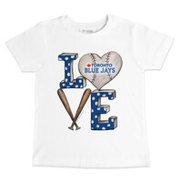 Infant Tiny Turnip White Toronto Blue Jays Baseball Love T-Shirt