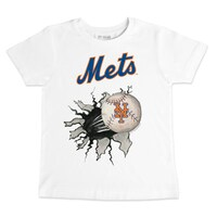 Toddler Tiny Turnip White New York Mets Baseball Tear T-Shirt