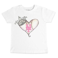 Infant Tiny Turnip White New York Mets Baseball Tiara Heart T-Shirt