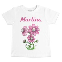 Infant Tiny Turnip White Miami Marlins Blooming Baseballs T-Shirt