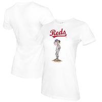 Women's Tiny Turnip White Cincinnati Reds Bubbles T-Shirt