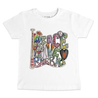 Toddler Tiny Turnip White San Francisco Giants Peace Love Baseball T-Shirt