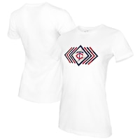 Women's Tiny Turnip White Minnesota Twins Prism Arrows T-Shirt
