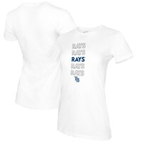 Women's Tiny Turnip White Tampa Bay Rays Stacked T-Shirt