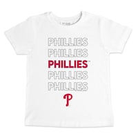 Toddler Tiny Turnip White Philadelphia Phillies Stacked T-Shirt