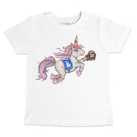 Infant Tiny Turnip White Los Angeles Dodgers Unicorn T-Shirt