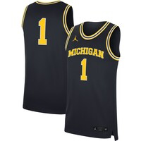 Men's Jordan Brand #1 Navy Michigan Wolverines Replica Jersey