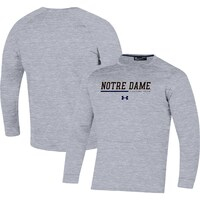 Men's Under Armour Gray Notre Dame Fighting Irish Sideline Raglan Fleece Pullover Sweatshirt