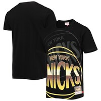 Men's Mitchell & Ness Black New York Knicks Big & Tall Hardwood Classics Big Face 4.0 T-Shirt