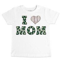 Youth Tiny Turnip White Oakland Athletics Heart Mom T-Shirt