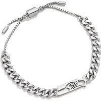 BaubleBar Silver Seattle Seahawks Chain Bracelet