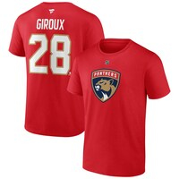 Men's Fanatics Branded Claude Giroux Red Florida Panthers Authentic Stack Name & Number T-Shirt