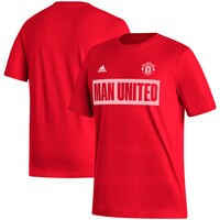 Men's adidas Red Manchester United Culture Bar T-Shirt