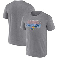 Men's Heathered Gray Kansas Jayhawks 2022 NCAA Men's Basketball National Champions Synthetic T-Shirt