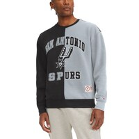 Men's Tommy Jeans Black/Gray San Antonio Spurs Keith Split Pullover Sweatshirt