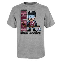 Youth Nathan MacKinnon Heather Gray Colorado Avalanche Pixel Player 2.0 T-Shirt