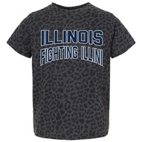Toddler Gameday Couture Leopard Illinois Fighting Illini Fan Favorite Leopard T-Shirt