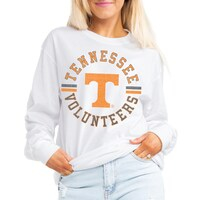 Women's Gameday Couture White Tennessee Volunteers Vintage Days Oversized Lightweight Long Sleeve T-Shirt
