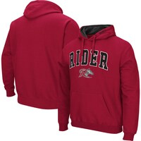 Men's Colosseum Red Rider Broncs Arch & Logo 3.0 Pullover Hoodie
