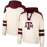 Men's Colosseum Cream Texas A&M Aggies Lace-Up 4.0 Vintage Pullover Hoodie