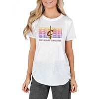 Women's Concepts Sport White Cleveland Cavaliers Gable Knit T-Shirt