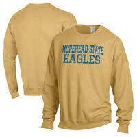 Men's ComfortWash Yellow Morehead State Eagles Garment Dyed Fleece Crewneck Pullover Sweatshirt