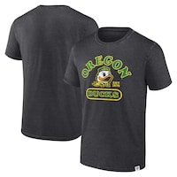 Men's Fanatics Branded Heather Charcoal Oregon Ducks Old-School Pill Enzyme Washed T-Shirt