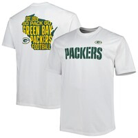 Men's Fanatics Branded White Green Bay Packers Big & Tall Hometown Collection Hot Shot T-Shirt