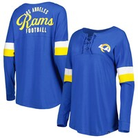 Women's New Era  Royal Los Angeles Rams Athletic Varsity Lightweight Lace-Up Long Sleeve T-Shirt