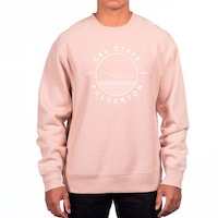 Men's Uscape Apparel Pink Cal State Fullerton Titans Premium Heavyweight Crew Neck Sweatshirt