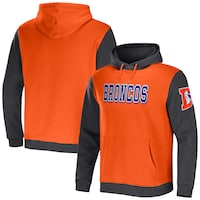 Men's NFL x Darius Rucker Collection by Fanatics Orange/Charcoal Denver Broncos Colorblock Pullover Hoodie