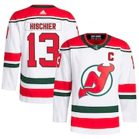 Men's adidas Nico Hischier White New Jersey Devils  Primegreen Authentic Pro Player Jersey