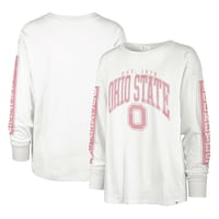 Women's '47 Cream Ohio State Buckeyes Statement SOA 3-Hit Long Sleeve T-Shirt