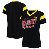 Women's Touch Black Ryan Blaney Pre-Game V-Neck T-Shirt