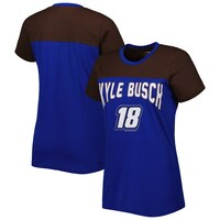 Women's G-III 4Her by Carl Banks Royal/Black Kyle Busch Box Score T-Shirt