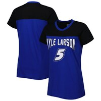 Women's G-III 4Her by Carl Banks Royal Kyle Larson Box Score T-Shirt