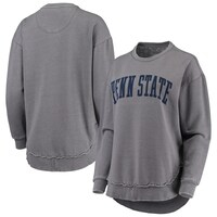 Women's Pressbox Heather Gray Penn State Nittany Lions Vintage Wash Pullover Sweatshirt