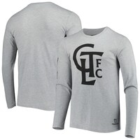 Men's Mitchell & Ness Heathered Gray Charlotte FC Logo Long Sleeve T-Shirt