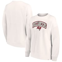 Women's Fanatics Branded White Tampa Bay Buccaneers Leopard Team Pullover Sweatshirt